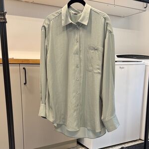 All Saints Light Green Button Down Shirt